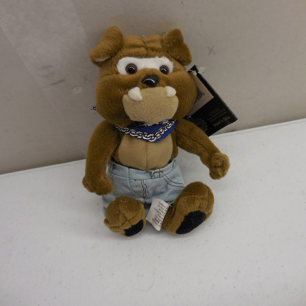 Harley-Davidson Spike Bulldog Bean Bag Plush 1998‎ Vintage Biker Dog Bandana 7"
